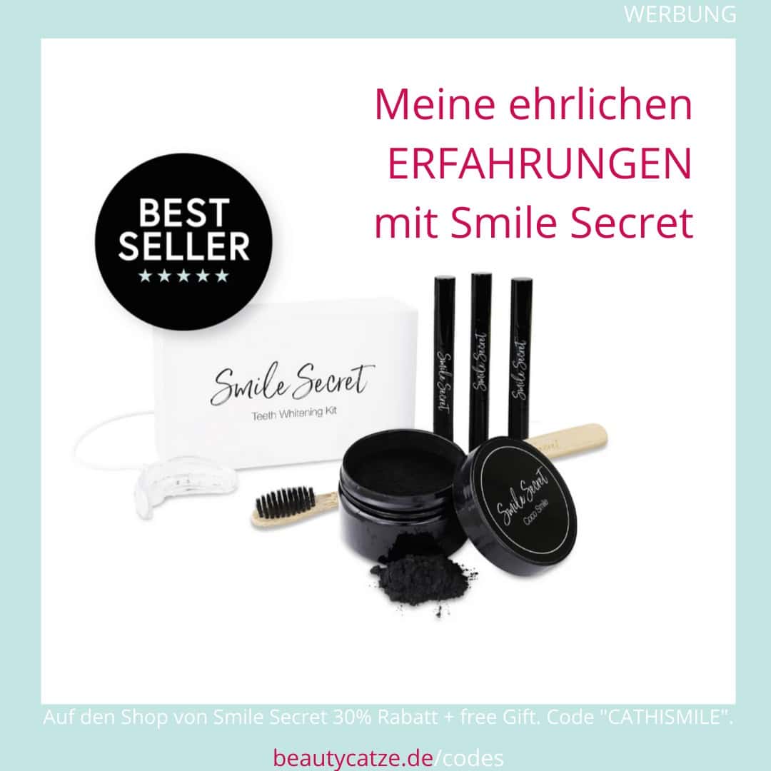 Meine Erfahrungen mit Smile Secret Bewertung Rabattcode Das original PhoneBleaching® von Smile Secret soll zu einem schöneren und weißeren Lächeln verhelfen. Schmerzfrei, von Zahnärzten empfohlen, 100% Geld-zurück-Garantie. Ich wollte jahrelang weiße Zähne haben. Nach mehrmaliger Anwendung mit Smile Secret klappte das auch. 30% + Free Gift Code: "CATHISMILE" ohne Mindestbestellwert. Spar-Aktionen ansehen (1 Code) SmileSecret Erfahrungsberichte >> im Shop stöbern (30% + FG aktiviert)