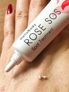 Anwendung Konsistenz HelloBody ROSE SOS Erfahrungen Tinktur Anti Pickel Spot Treatment
