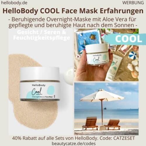 HelloBody COOL Face Mask ERFAHRUNG Test After Sun Gesichtsmaske Hello Body