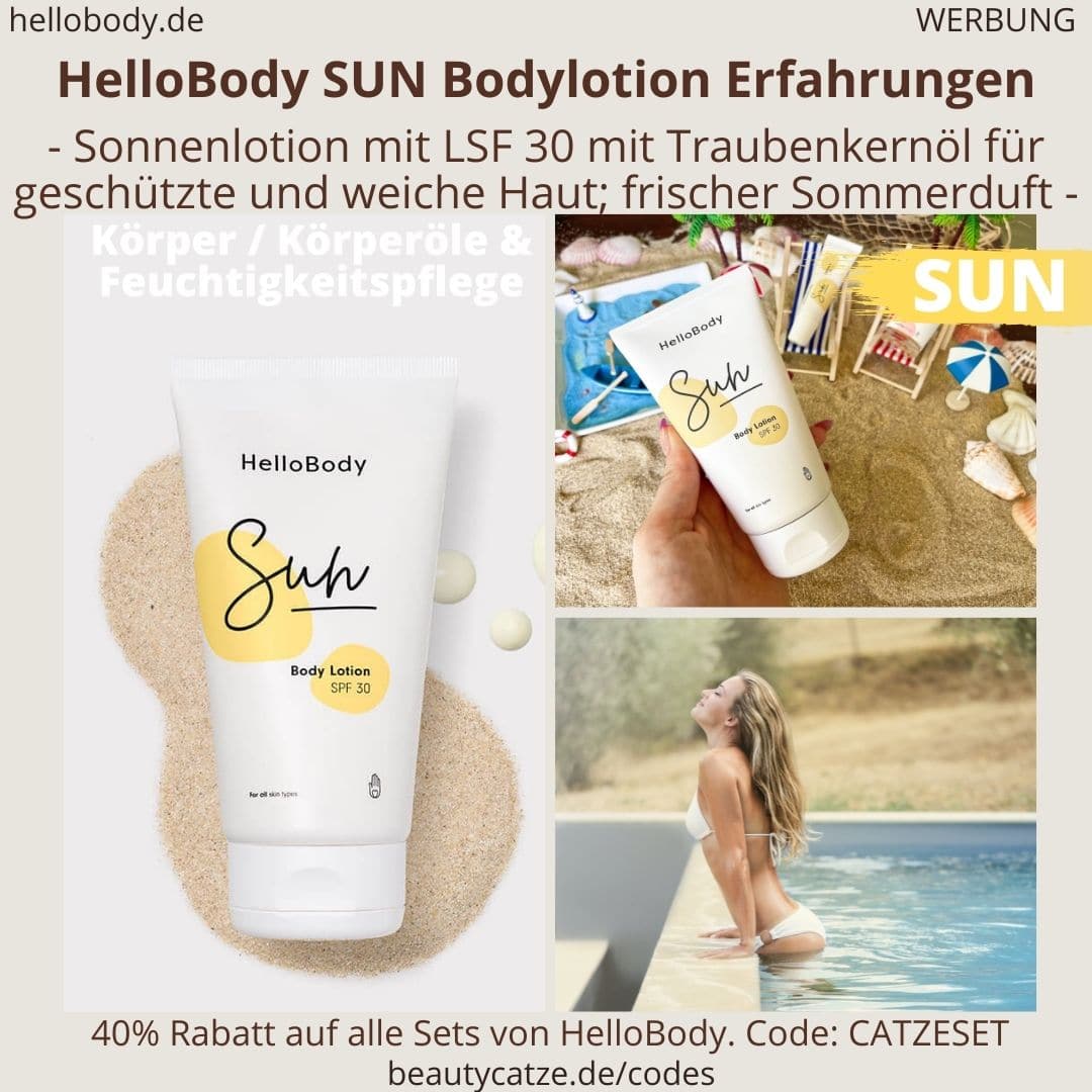 HelloBody SUN Bodylotion ERFAHRUNG Test Körperpflege Hello Body