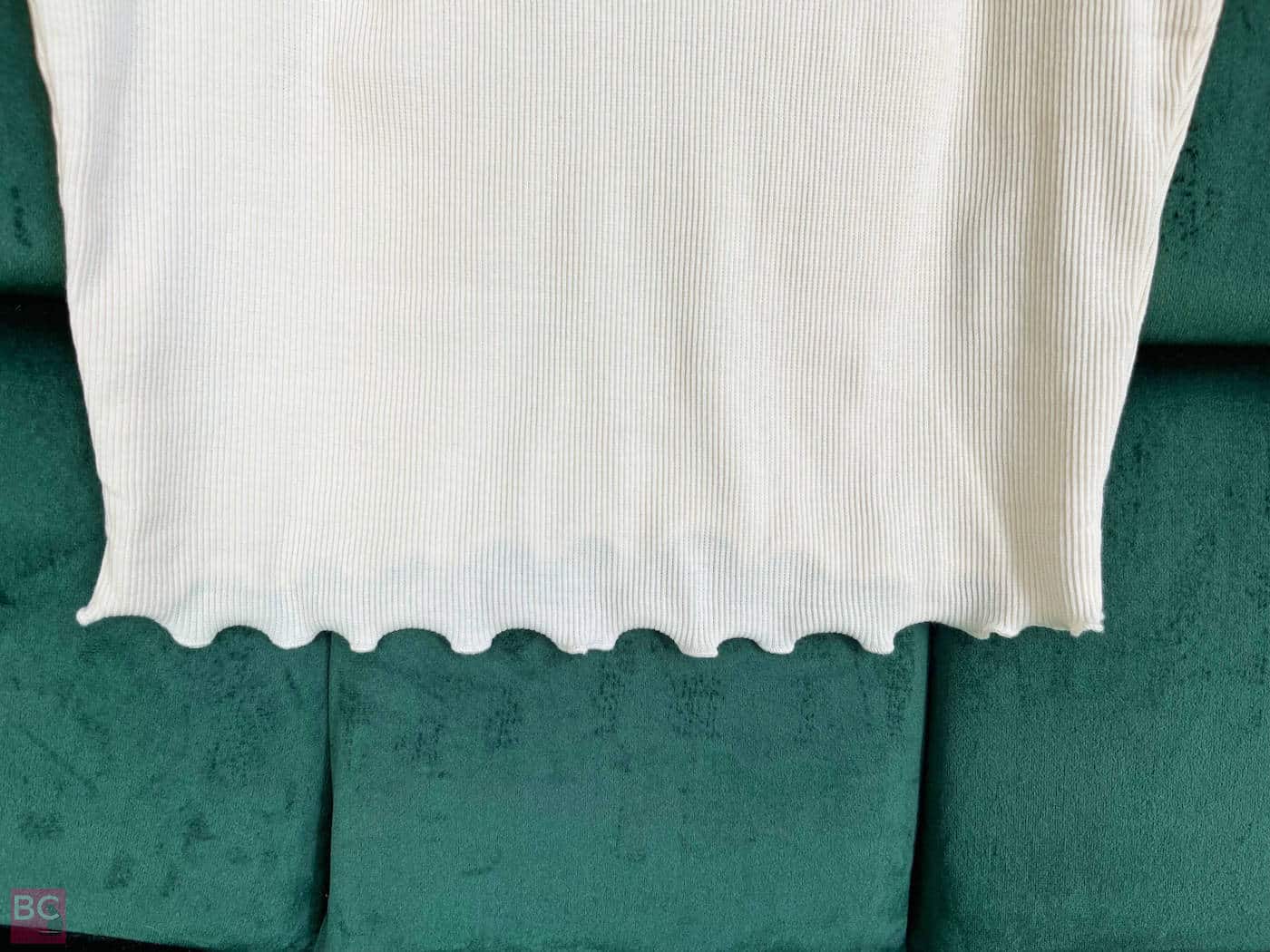Blickdicht gerippter Stoff The April Top Shirt Les Lunes Erfahrungen Farbe Oatmilk
