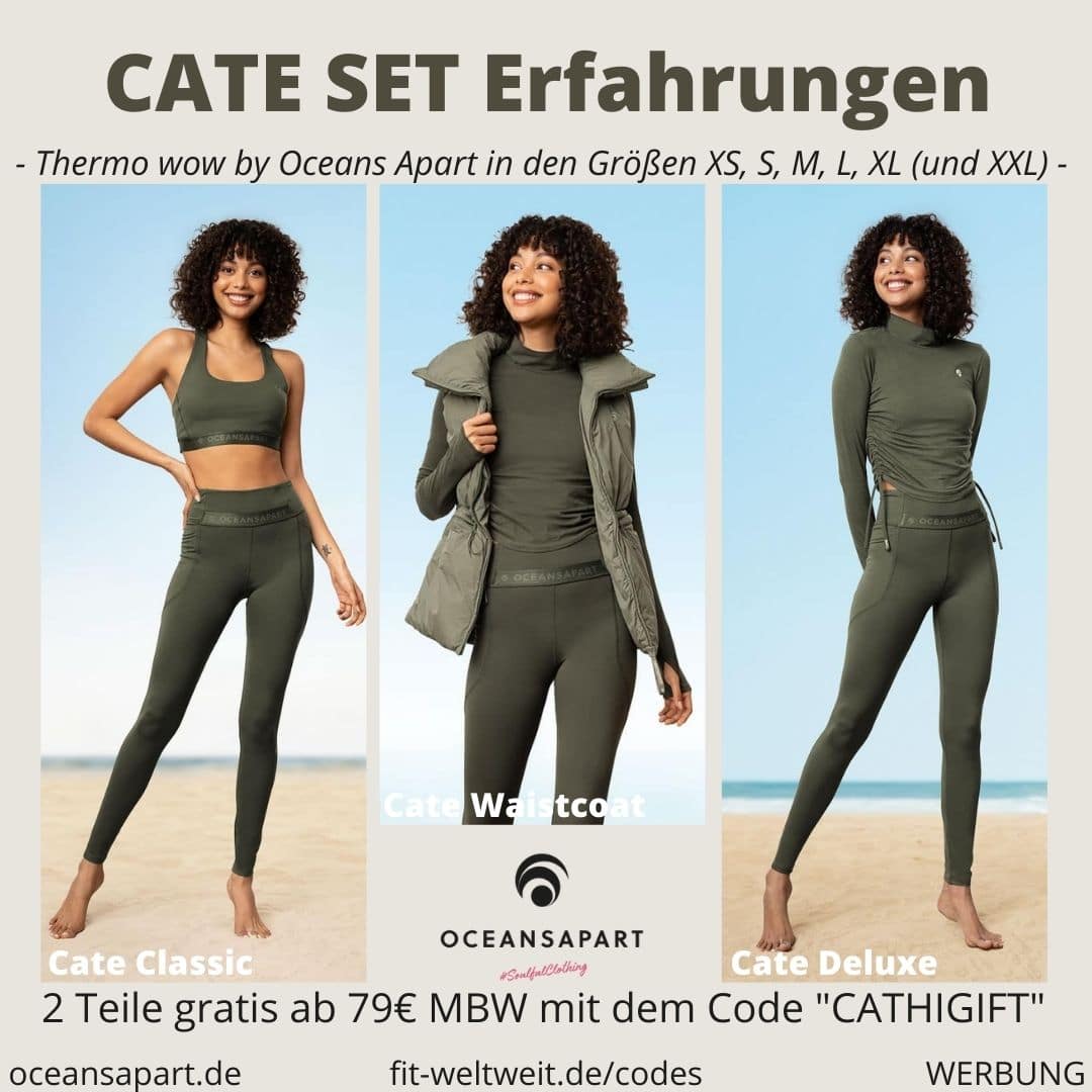 Cate Oceans Apart SET ERFAHRUNG Deluxe Größe pant bra longsleeve thermo wow