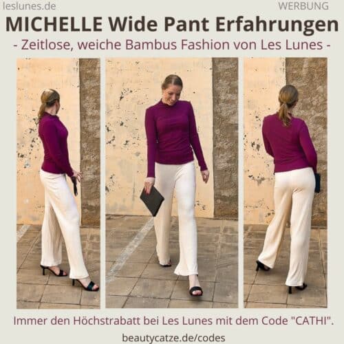 The MICHELLE WIDE LEG PANT RIB Schlaghose Les Lunes Erfahrungen Größe