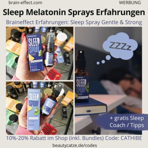 Sleep Spray Gentle Strong BRAINEFFECT Erfahrungen Bewertung Test 1 mg 2 mg Melatonin Wirkung