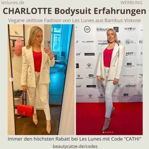 The CHARLOTTE Bodysuit Les Lunes Erfahrungen Body Größe Passform Outfits blickdichter Stoff