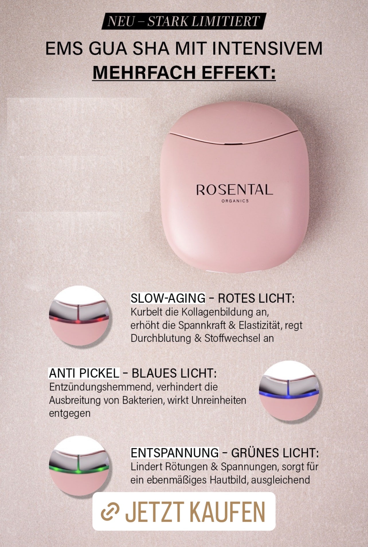 EMS Gua Sha Wirkung Rosental Organics mit LED Licht Therapie