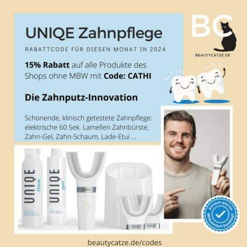 UNIQE Zahnbürste Influencer Codes Rabatt Gutschein. UNIQUE elektrische Zahnbürste und Zahnpflege Produkte mit Rabattcode, Gutscheincode, Coupon Code, Influencer Code, Codes 2026 mit 15%, 30% und 40% Rabatt