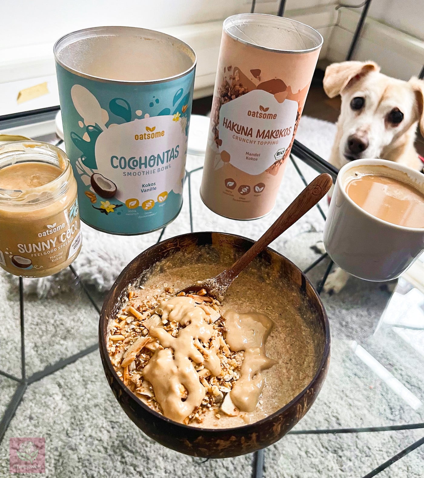 OATSOME Erfahrungen Sunny Coco Spread Mus Cocohontas Smoothie Bowl Hakuna Makokos Crunchy Topping