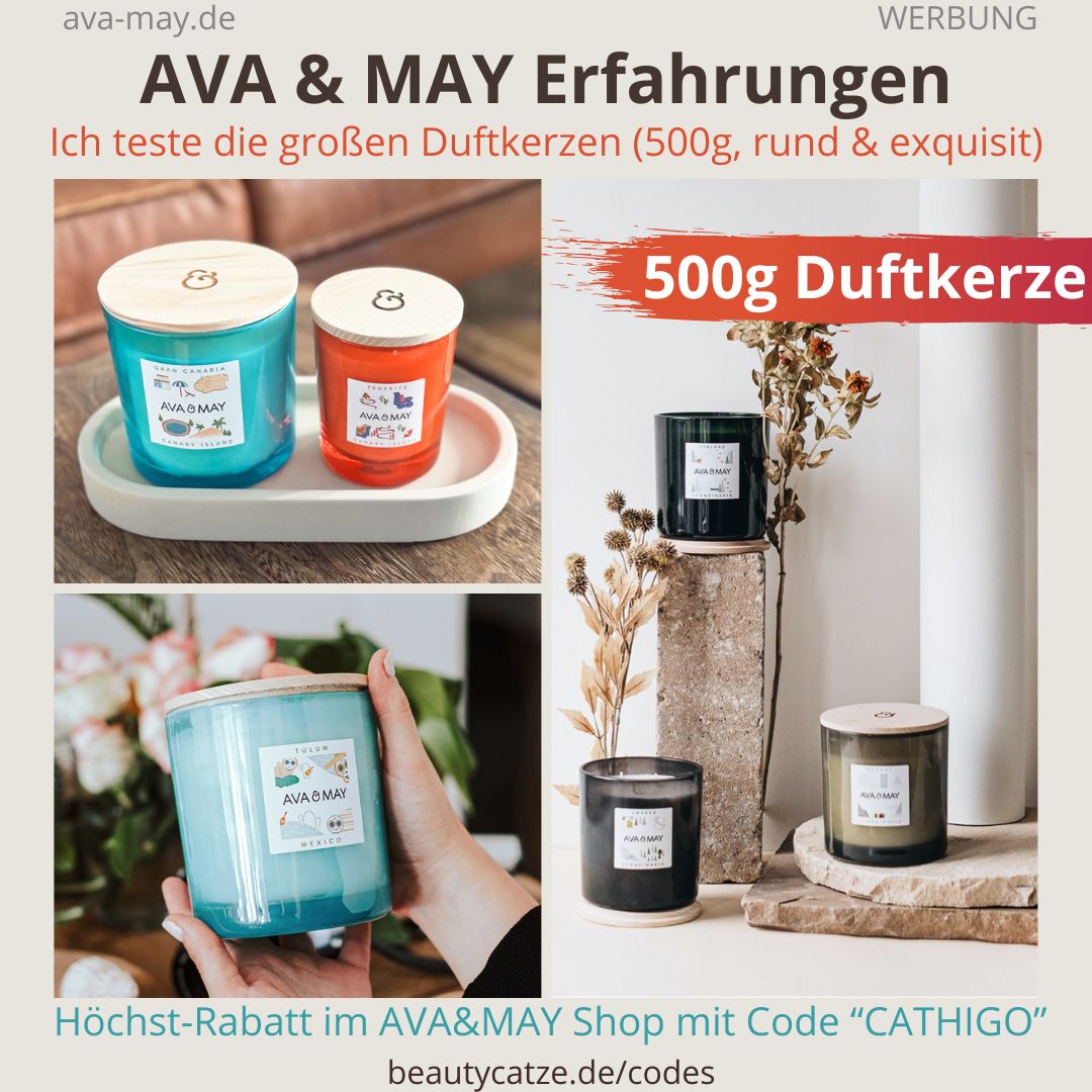 Große Duftkerzen Erfahrungen AVA and May 500g Kerzen