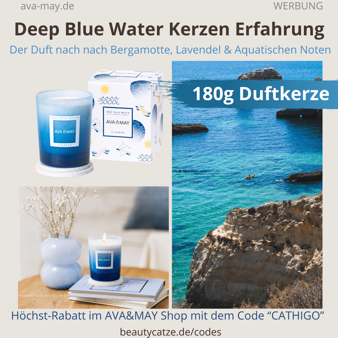 Deep Blue Water Kerzen Erfahrung AVA & MAY Duftkerzen Test
