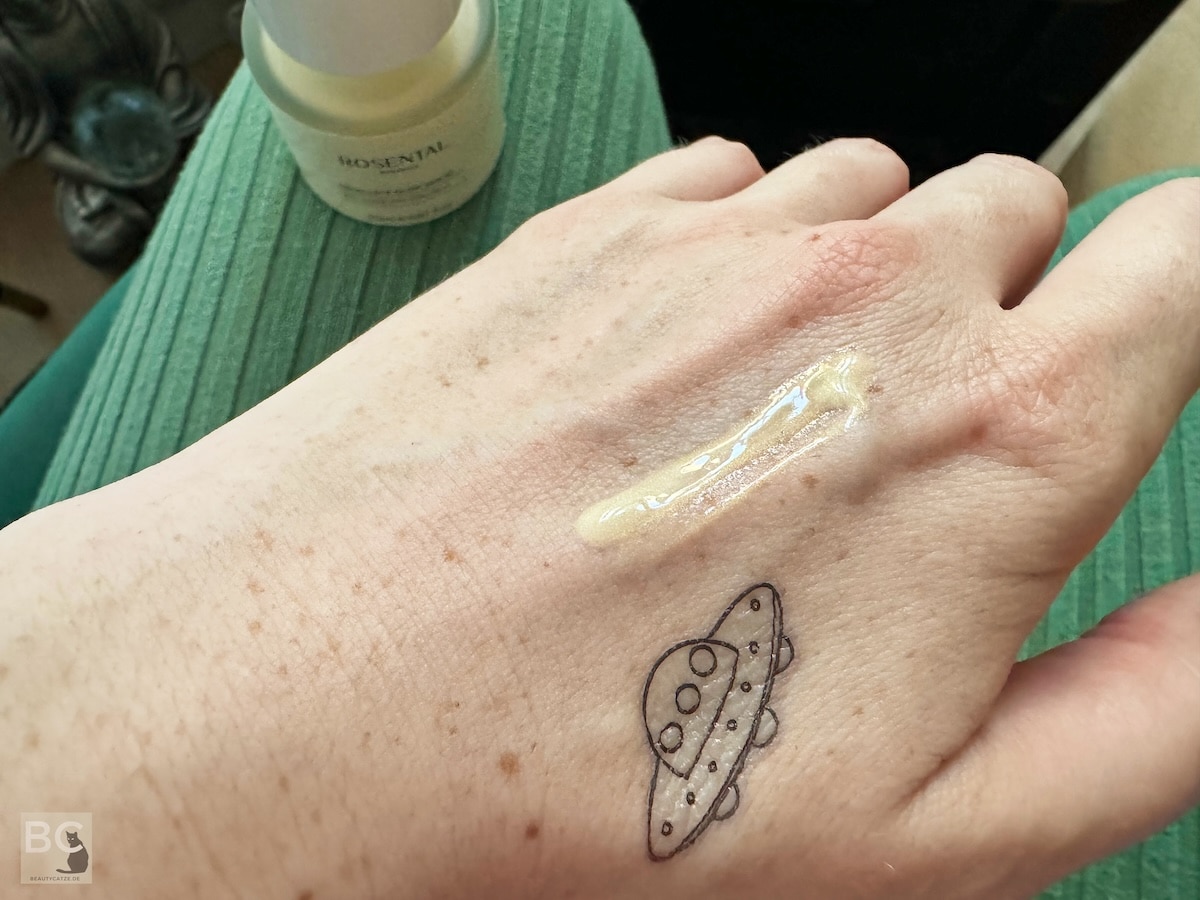 Goldschimmer Test Décolleté Glow Serum Erfahrungen Rosental Organics