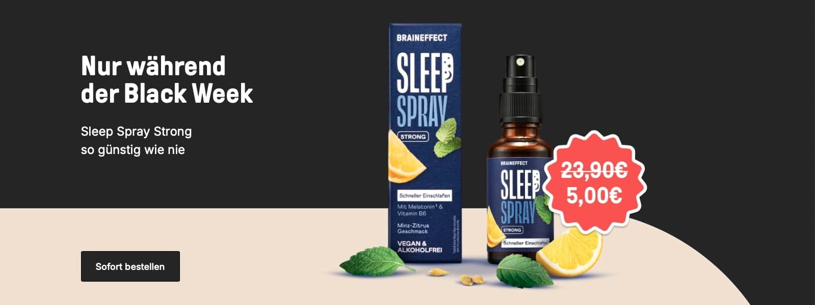 Black Week Braineffect Code 40% bis 50% Rabatt gratis Sleep Spray
