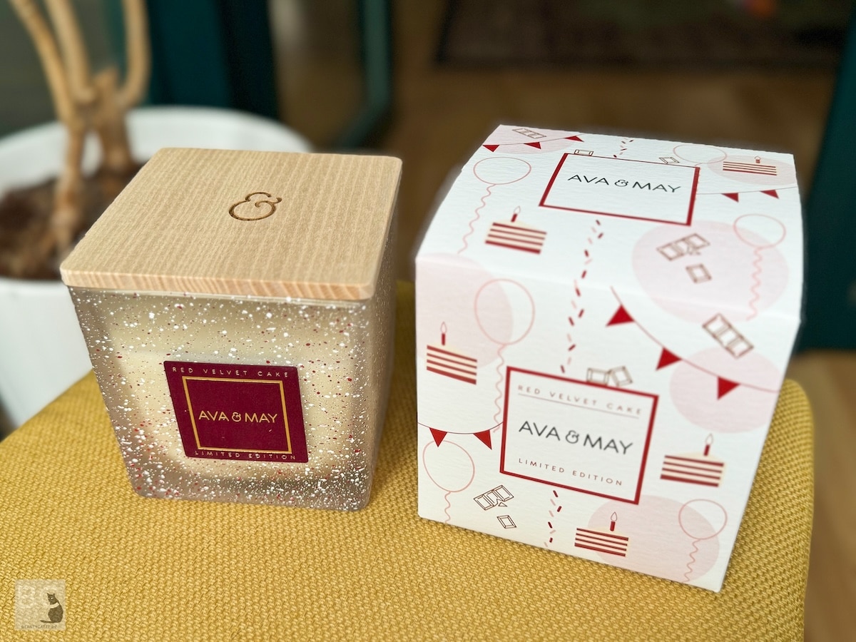 Schokolade Duft Kerze Red Velvet Cake große Duftkerze AVA & MAY Erfahrungen Schokolade Duft Kerze Red Velvet Cake große Duftkerze AVA & MAY Erfahrungen