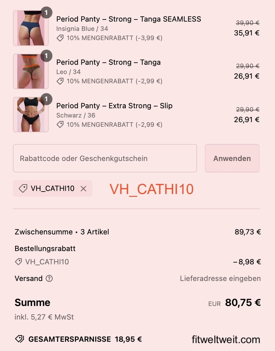 VH_CATHI10 für 10%-20% Rabatt the female Company Rabatt Code