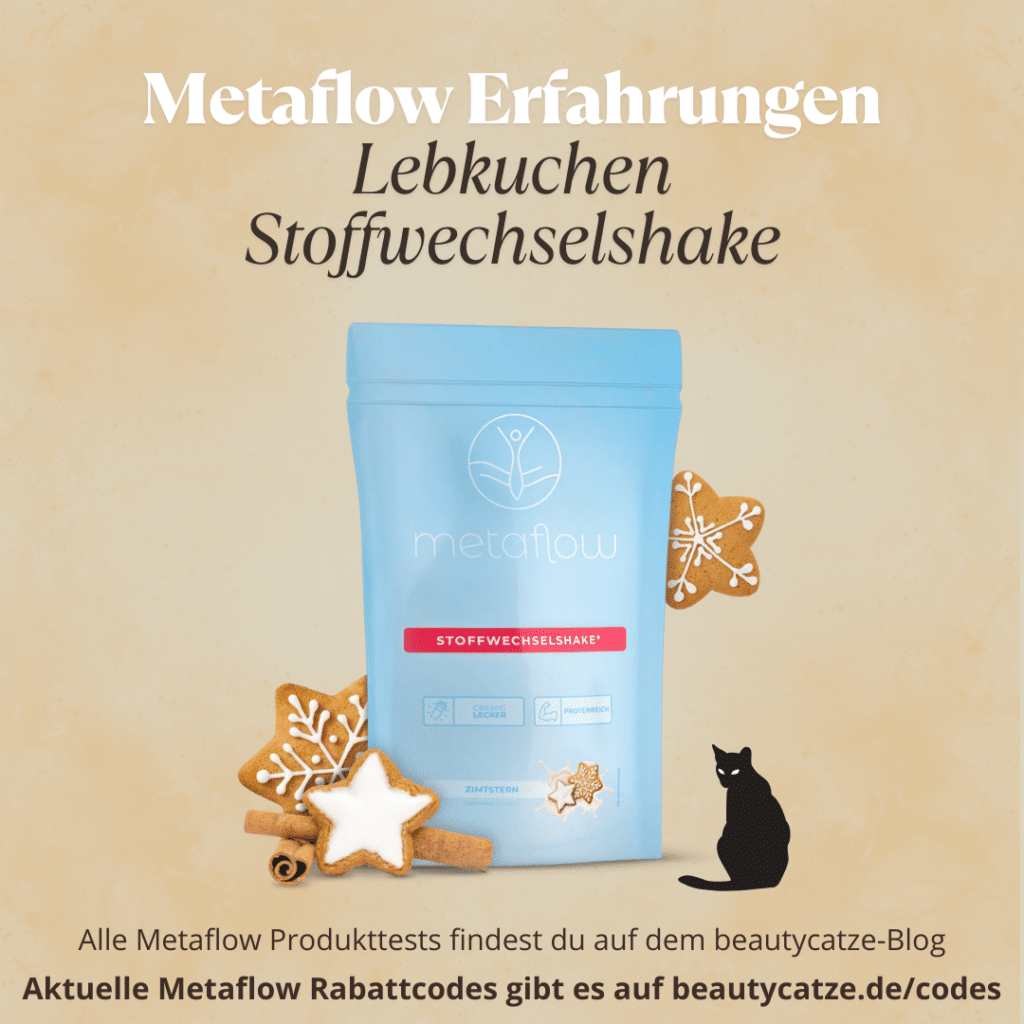 Lebkuchen Stoffwechselshake Metaflow Erfahrungen 2026 Produkttest – Geschmack, Kalorien, Zubereitung, Wirkung & Rabattcode