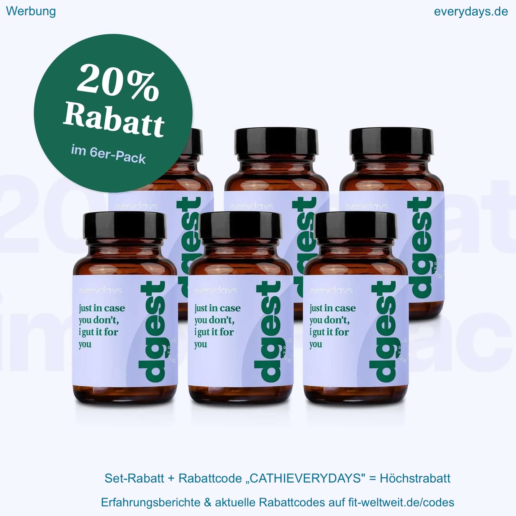 everydays dgest 6er-Pack – 20% Set-Rabatt plus Gutscheincode CATHIEVERYDAYS für bis zu 40% Ersparnis
