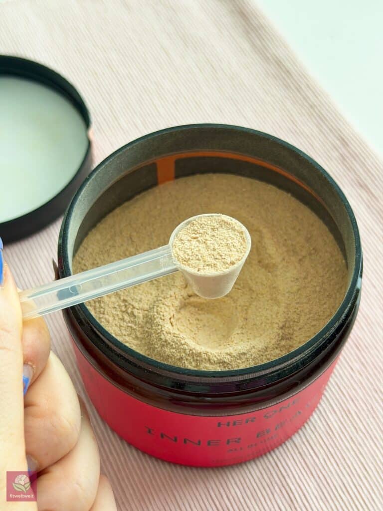 Menge Anwendung Dosierung INNER BEAUTY All in One HER ONE Erfahrungen Produkttest beautycatze.de