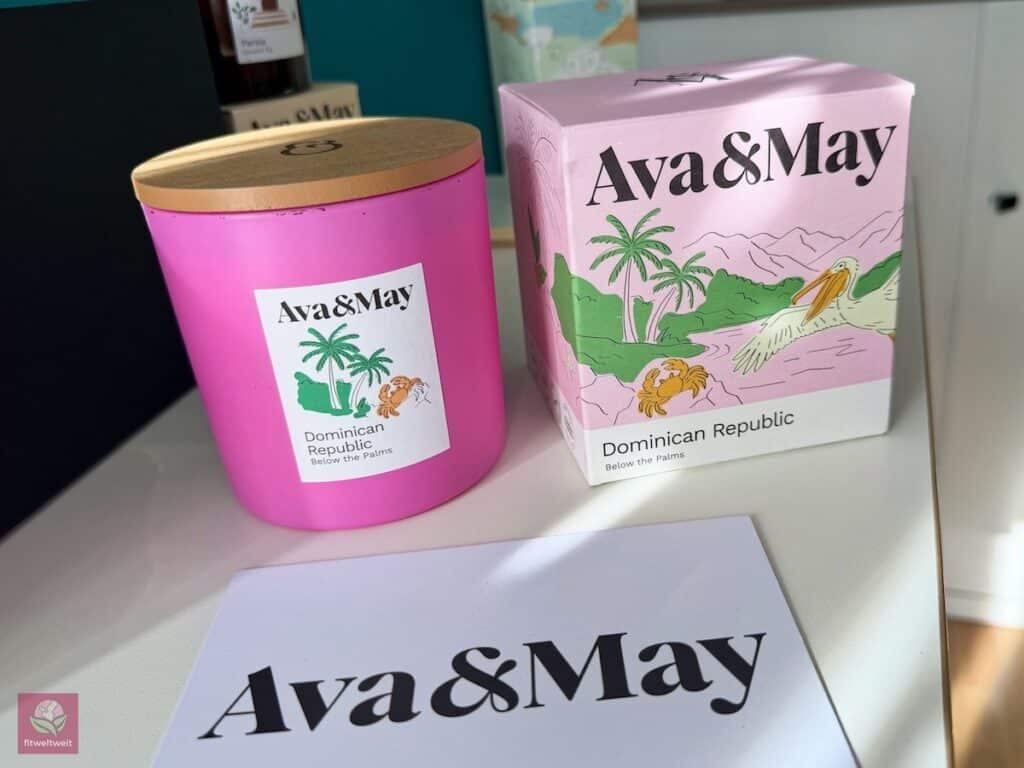 Ava&May Dominican Republic Große Duftkerze Erfahrungen 2026 410g Kerze Duft Kokosnuss, Orchidee und Tonkabohne