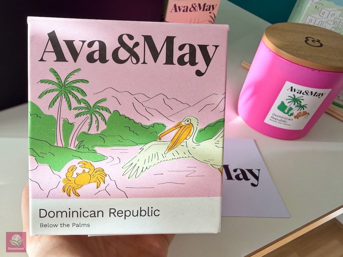 Verpackung Design Nahaufnahme Ava&May Dominican Republic Große Duftkerze Erfahrungen 2026