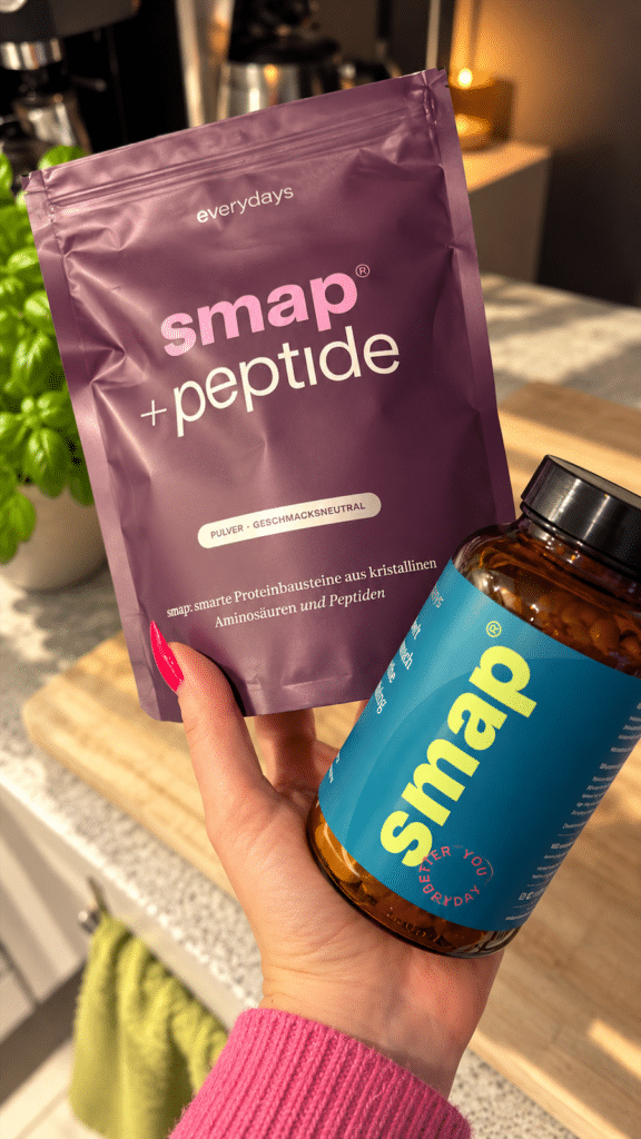 Kapseln vs Drink Pulver everydays smap + peptide Erfahrungen Produkttest geschmacksneutral beautycatze fitweltweit